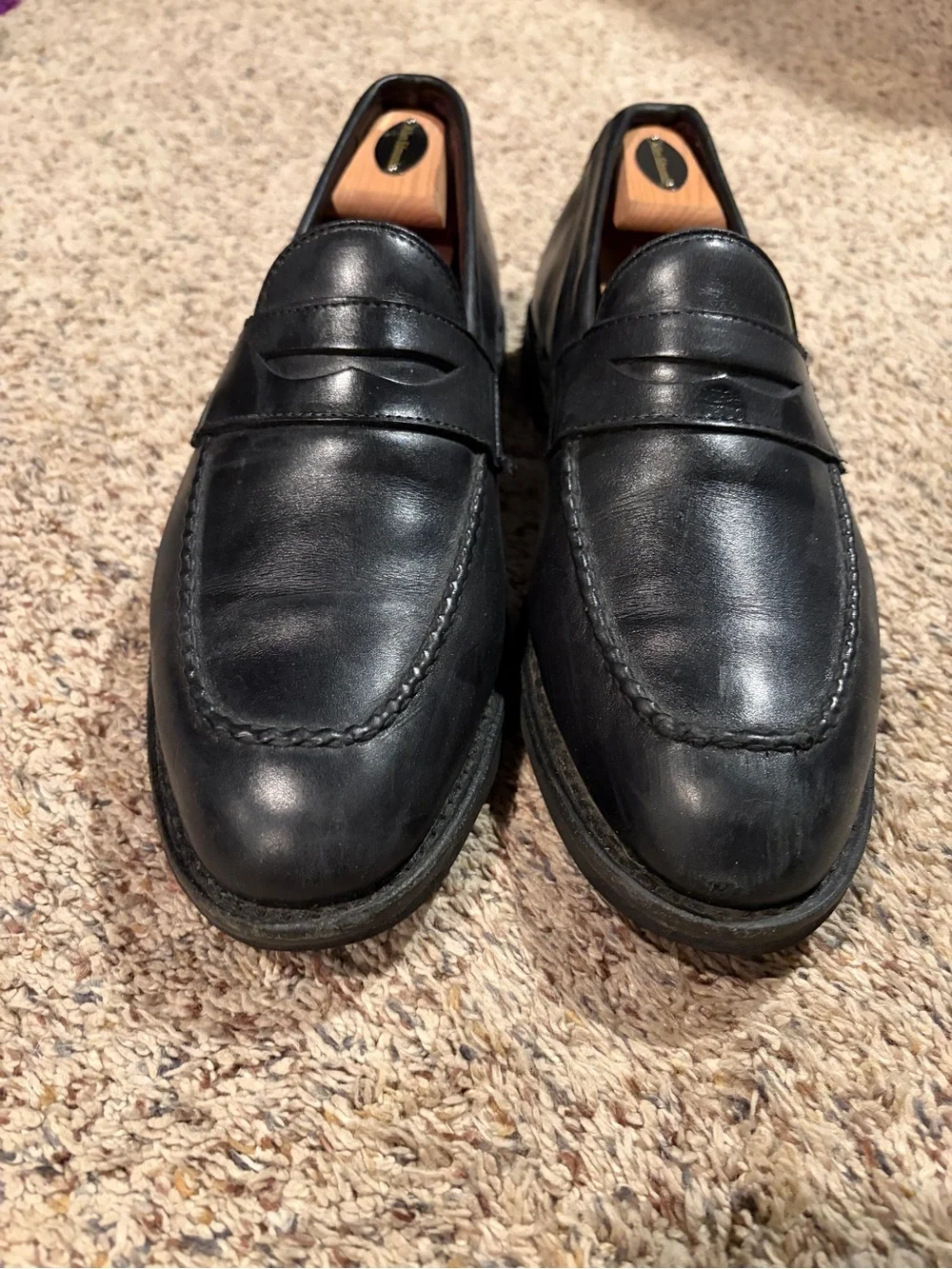 Allen Edmonds Black Leather Penny-Style Loafers